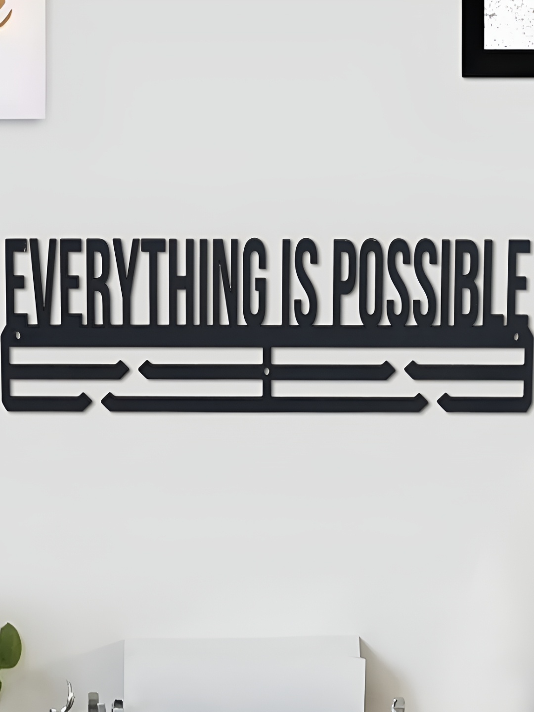 

Webelkart Black Everything Is Possible Wooden Wall Hanging