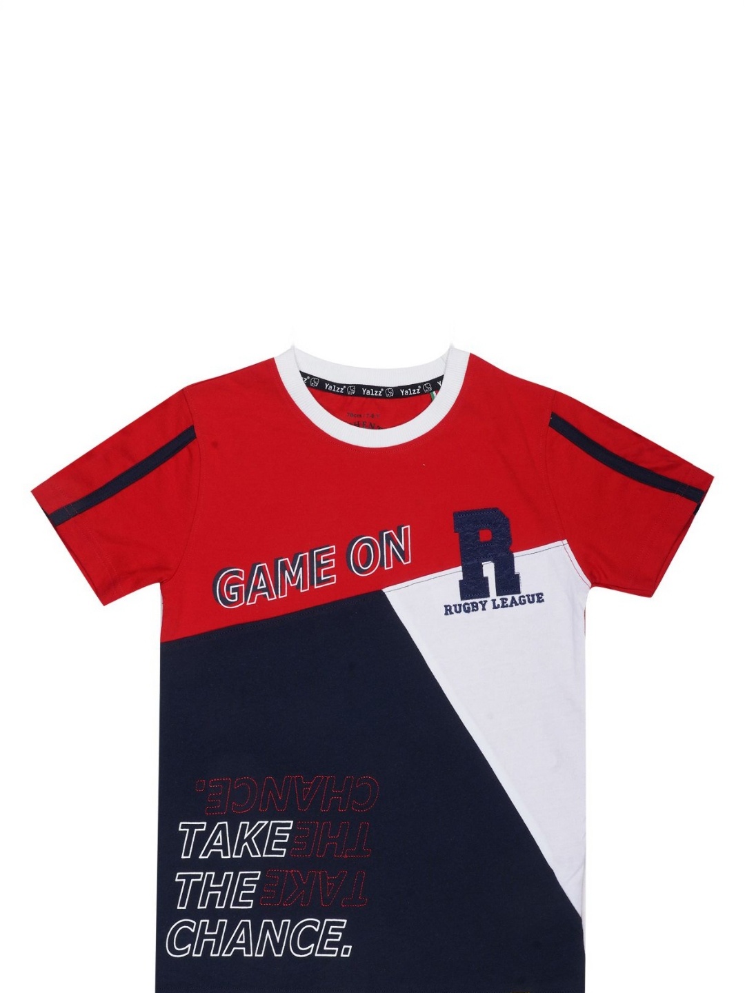 

YALZZ Boys Printed Applique T-shirt, Red