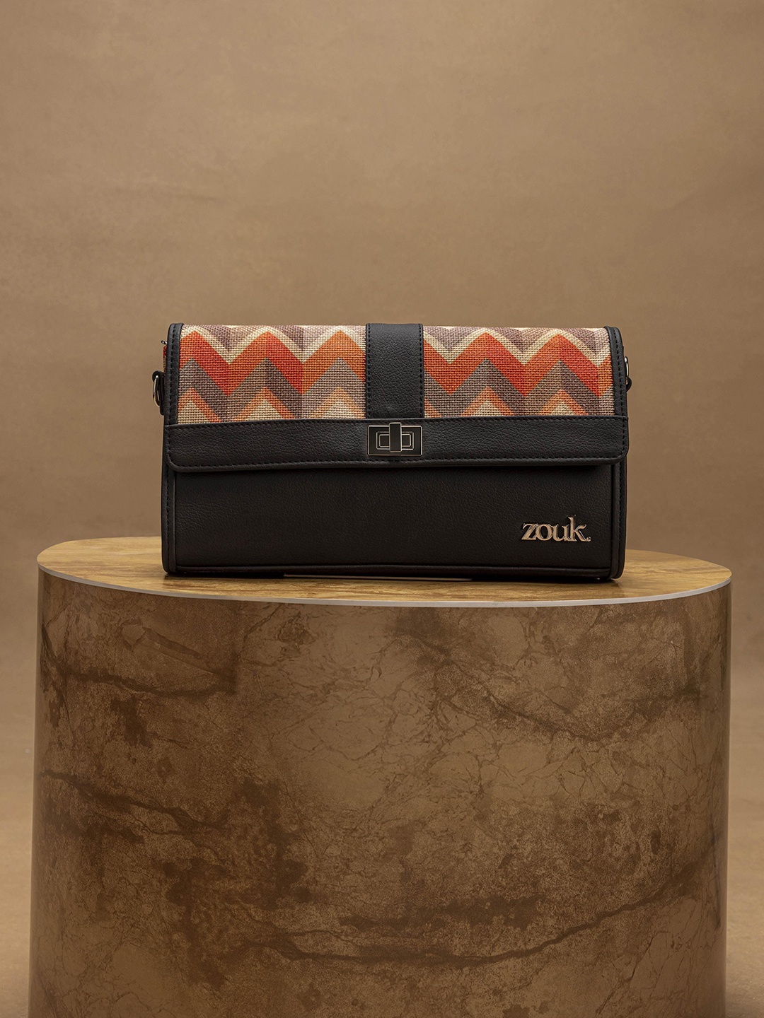 

ZOUK Tarini Printed Water Resistance Purse Clutch, Orange