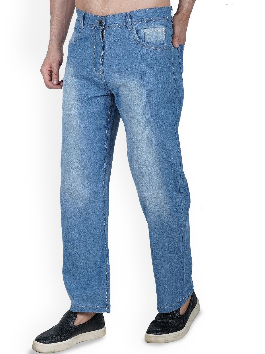 

LINARIA Men Cotton Classic Boyfriend Fit Light Fade Jeans, Blue