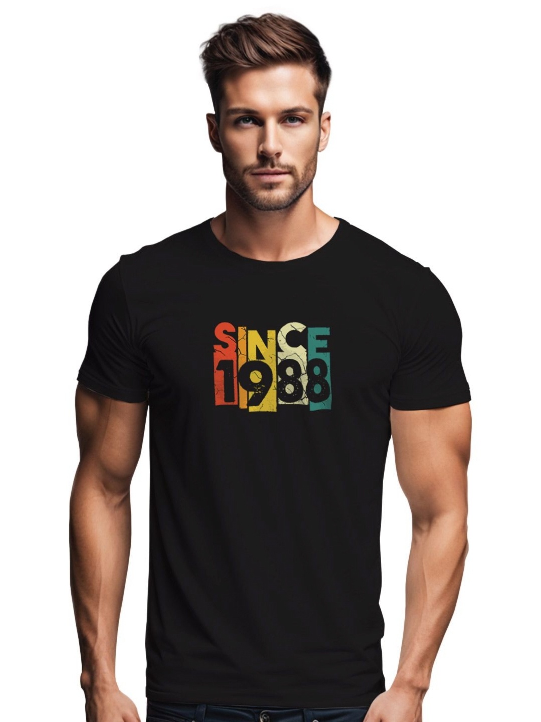 

Tantra Men Typography Printed Applique T-shirt, Black