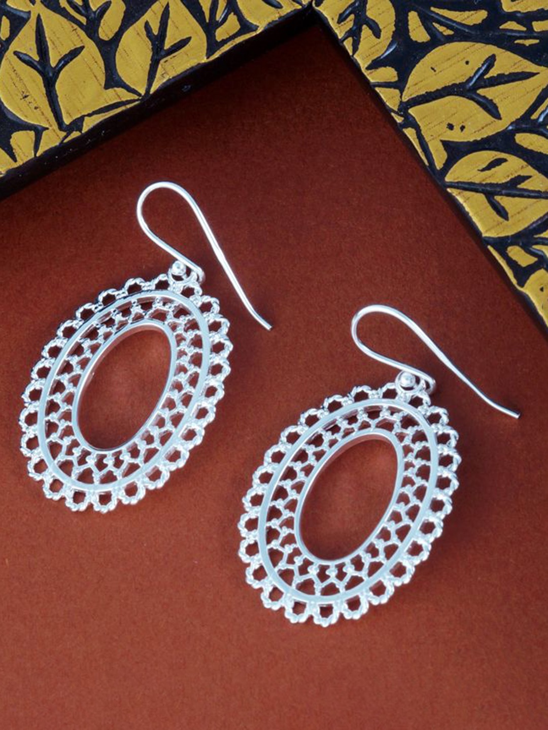 

Tuanz Silver Jewelry 925 Sterling Silver Rhodium-Plated Contemporary Shaped Drop Earrings