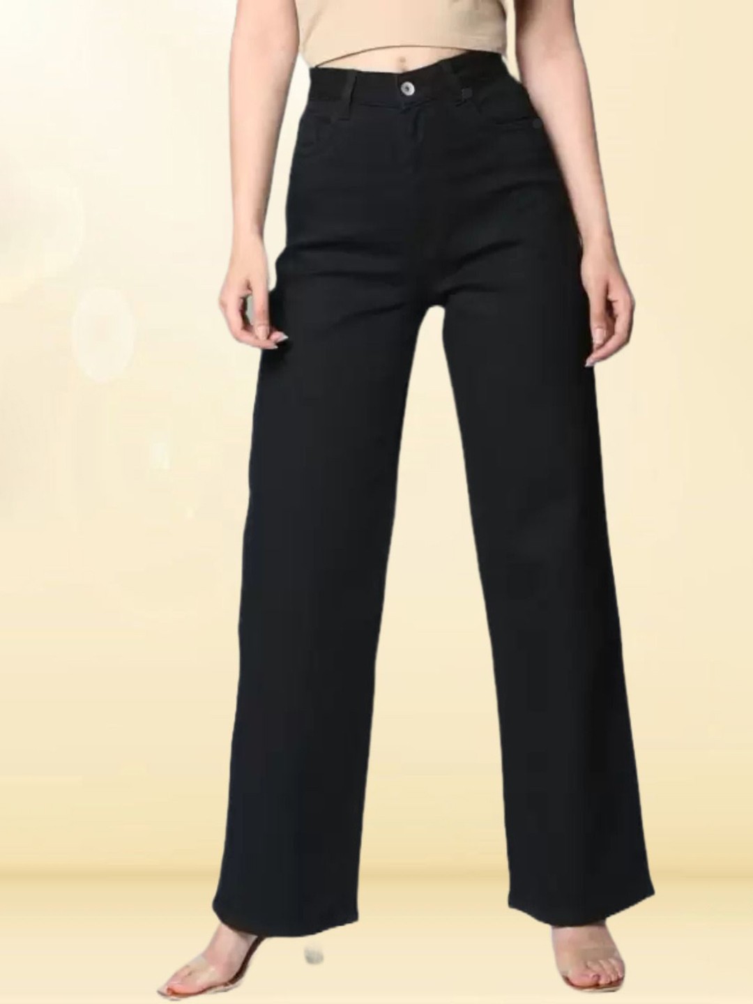

LINARIA Women Cotton Classic Relaxed Fit Jeans, Black