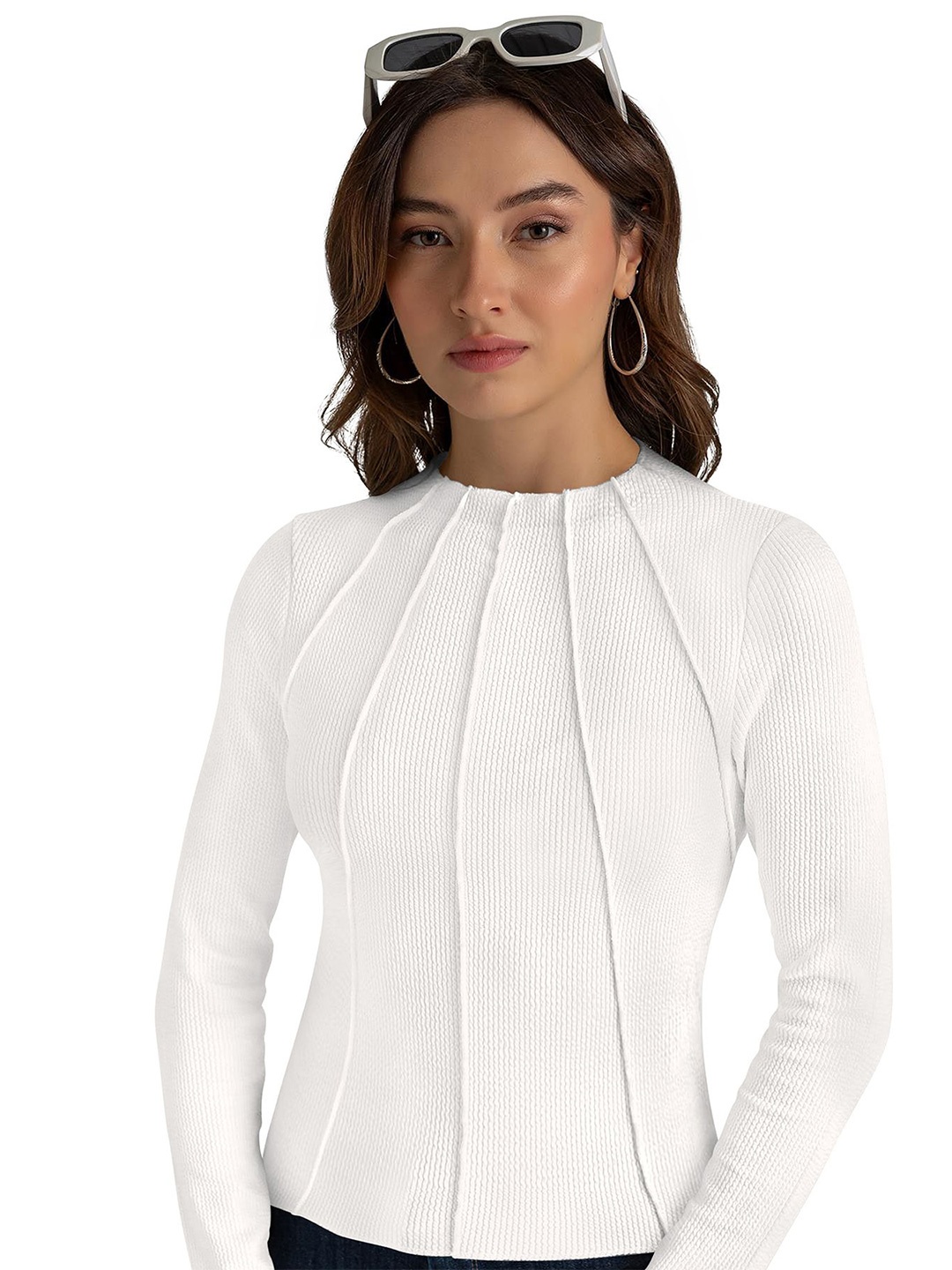 

BAESD Women Cotton Fitted Top, White