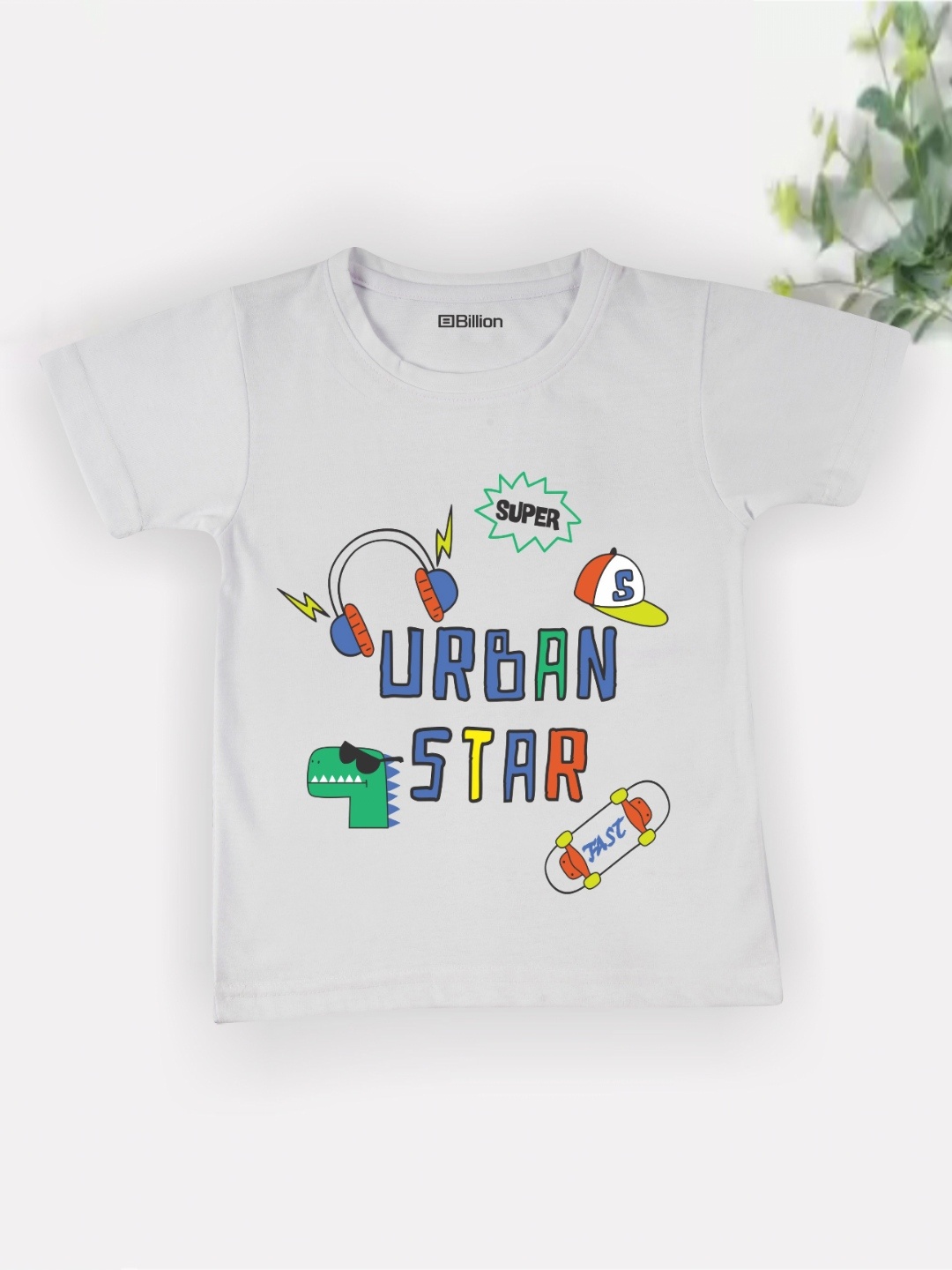 

Billion Boys Printed Bio Finish T-shirt, White