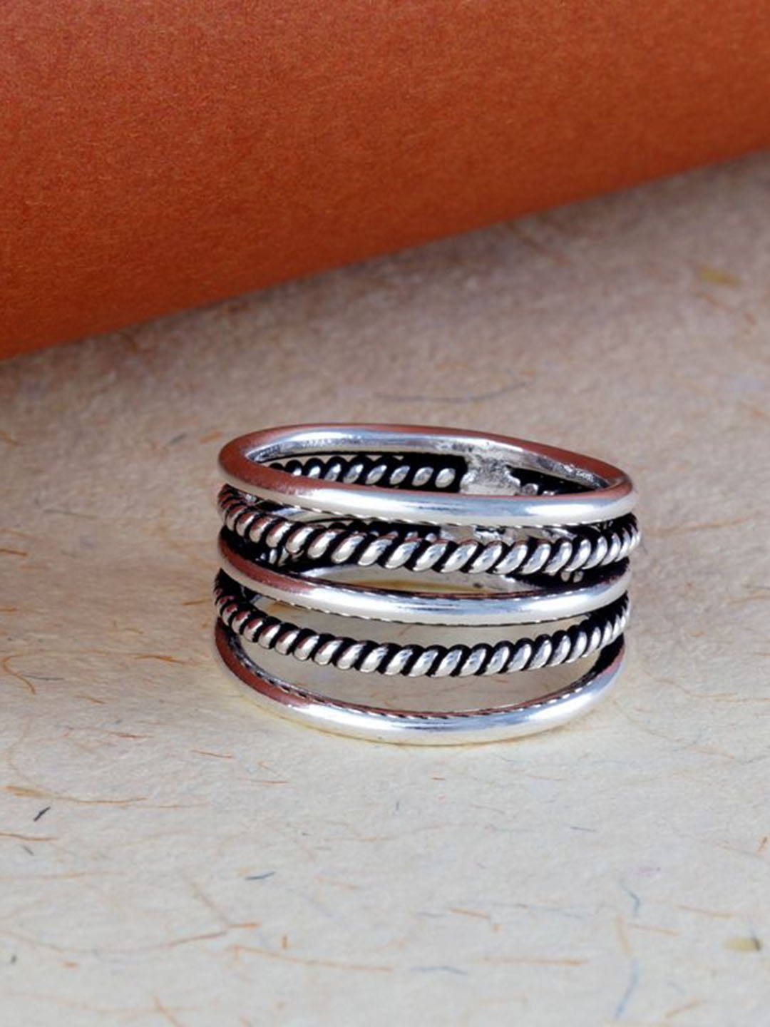 

Tuanz Silver Jewelry 925 Sterling Silver Rhodium-Plated Adjustable Finger Ring