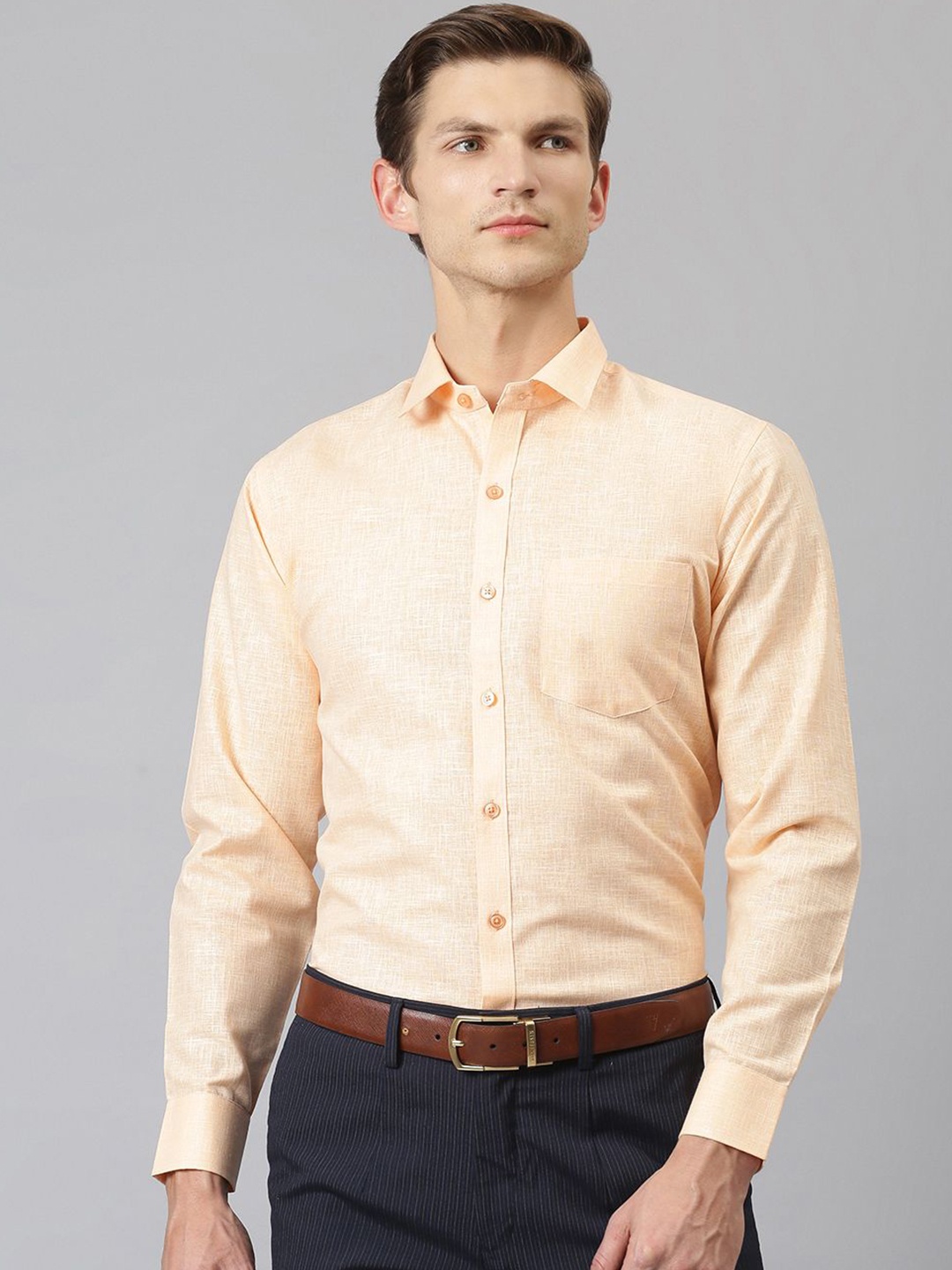 

ACCOX Men Comfort Opaque Formal Shirt, Orange