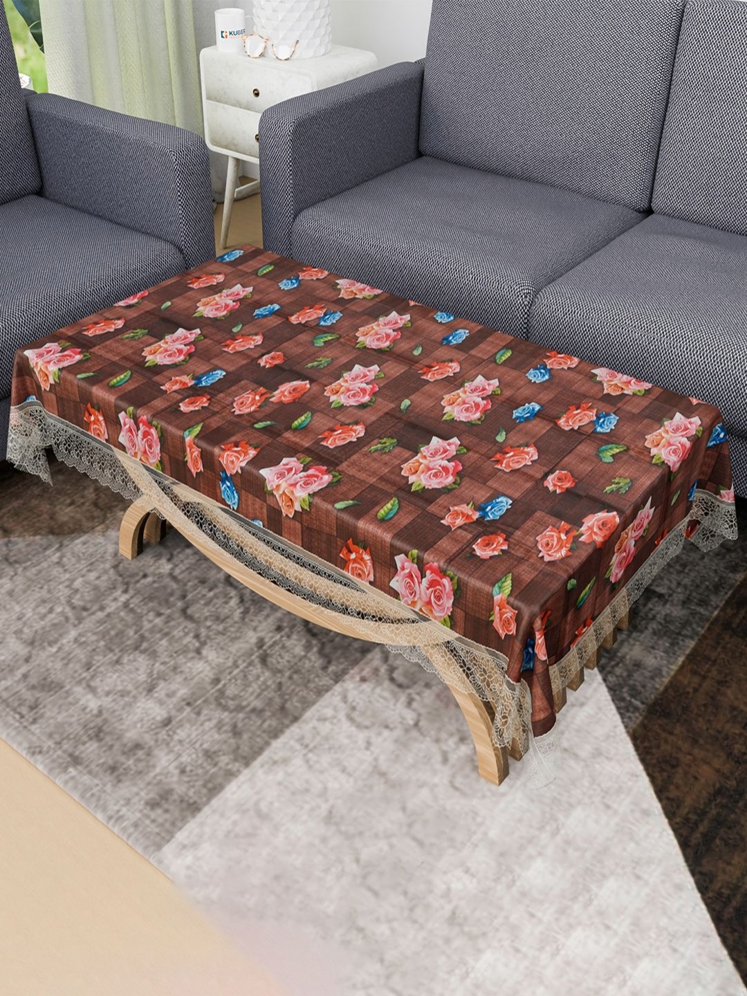 

Aura Maroon Floral Printed Waterproof 4-Seater Rectangle 1.48 m x 0.98 m PVC Table Cover