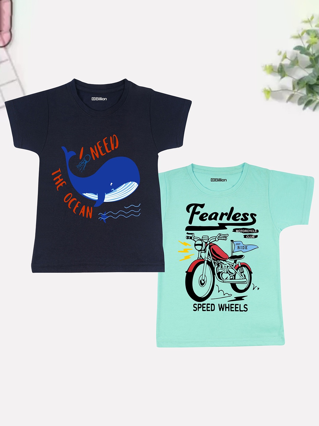 

Billion Boys 2 Printed Bio Finish Applique T-shirt, Multi