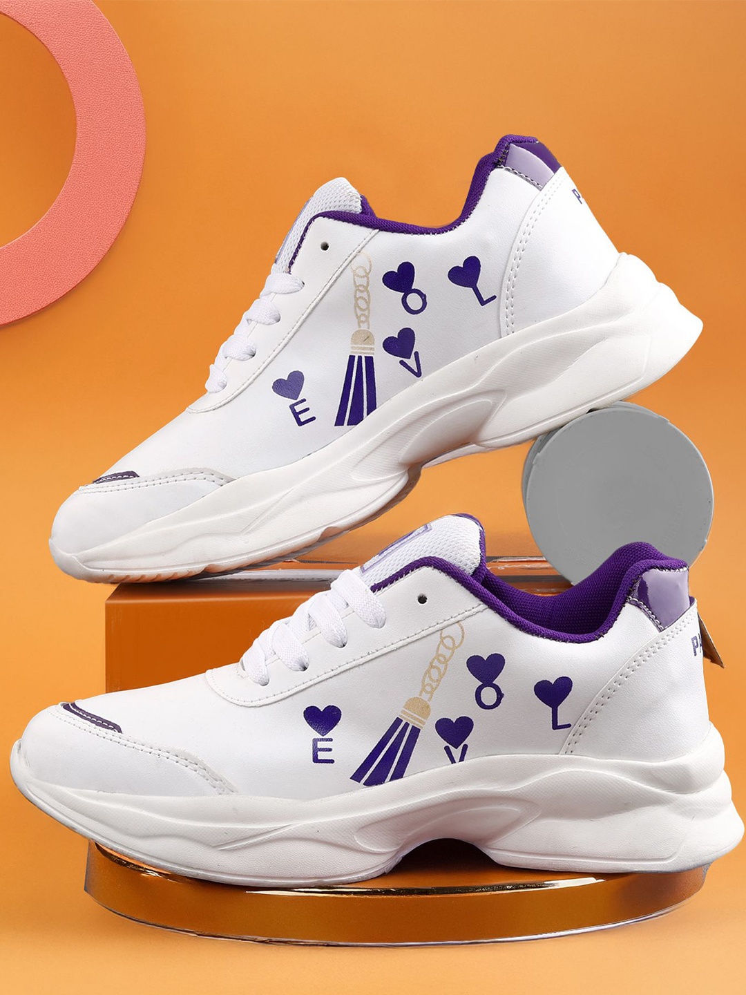 

PATHAR Women Running Non-Marking Shoes, White