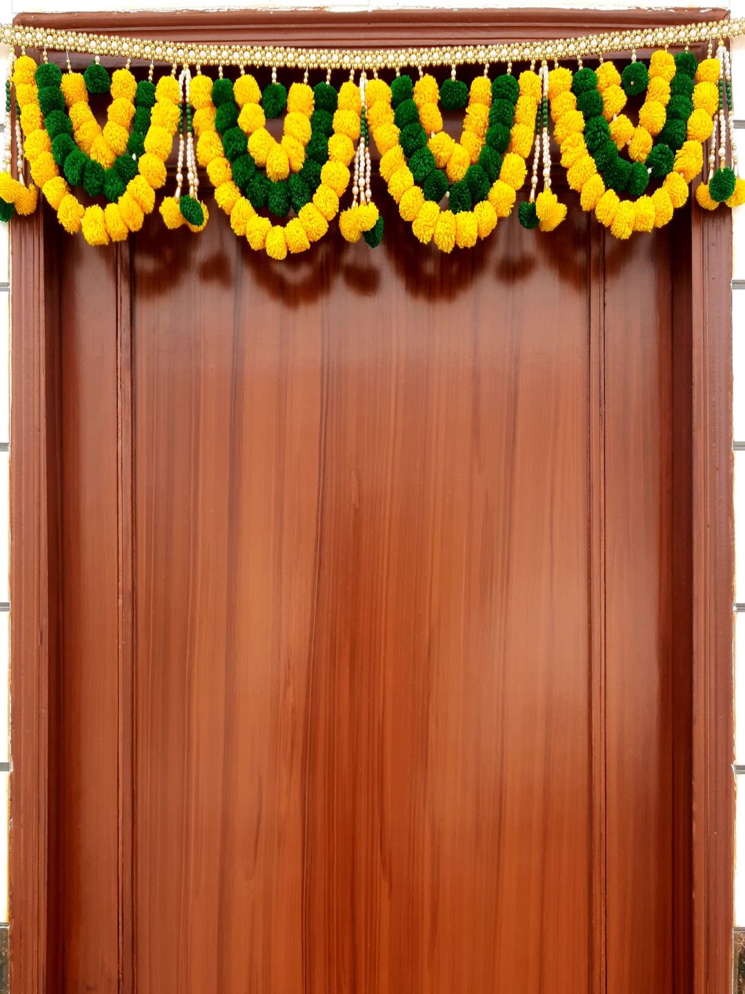 

SATVIK CREATIONS Yellow & Green Floral Festive Toran