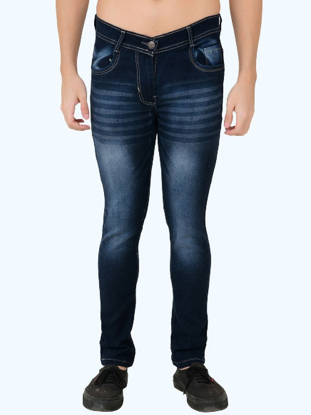 

LINARIA Men Classic Slim Fit Clean Look Heavy Fade Cotton Jeans, Blue
