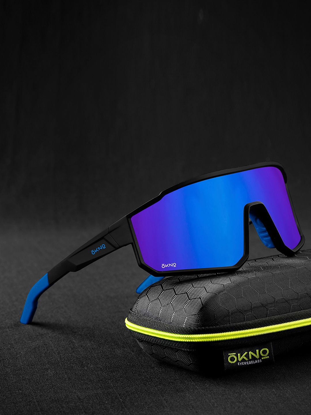 

OKNO TREKK Unisex Sports Sunglasses with Polarised and UV Protected Lens, Blue