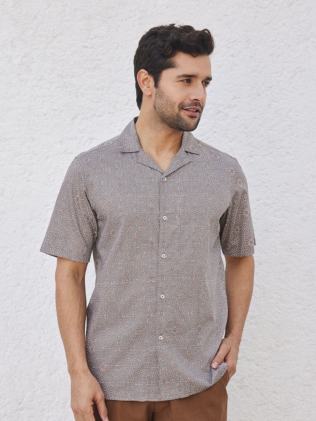 

B77 Men Smart Opaque Casual Shirt, Brown