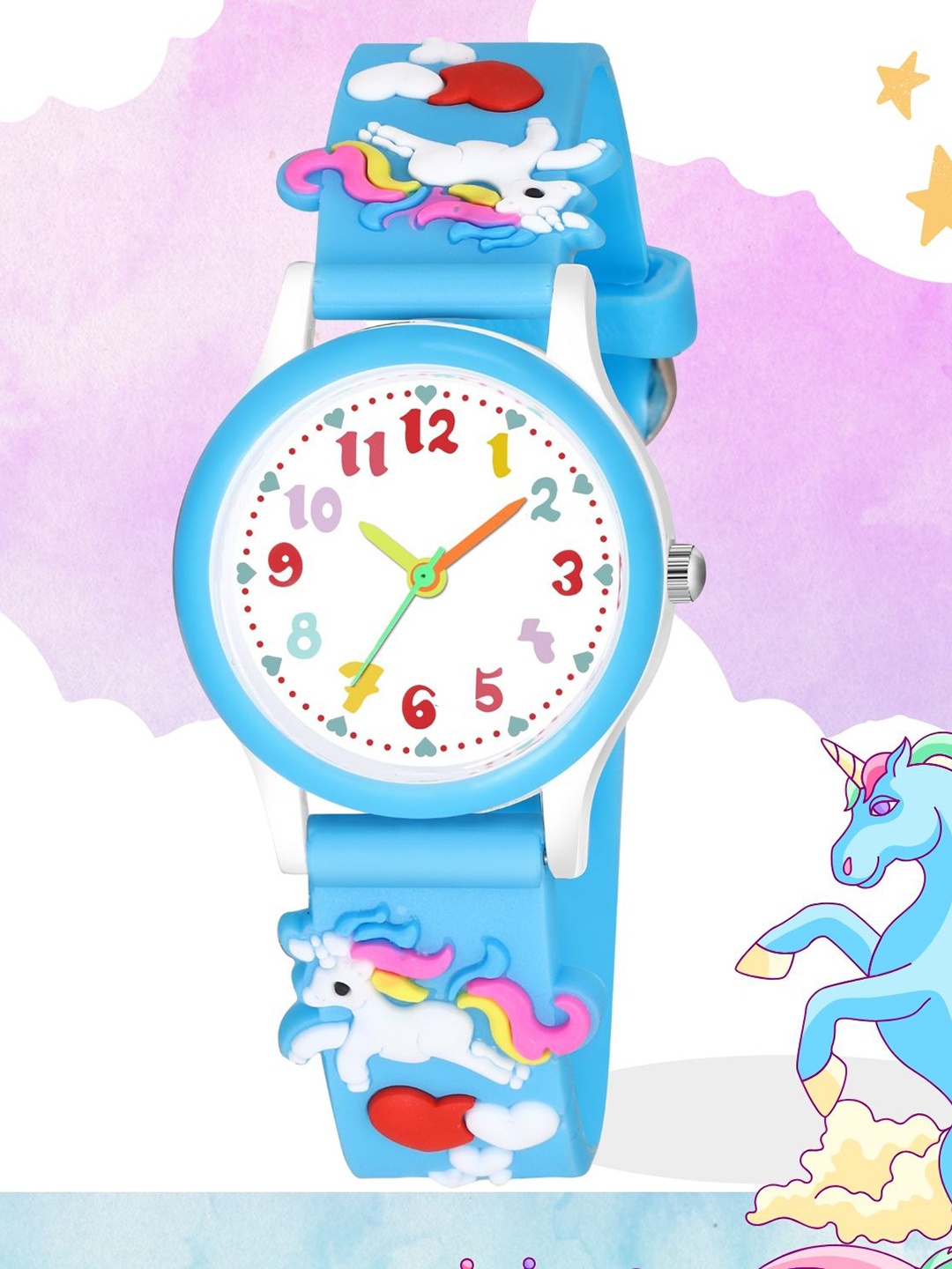 

SWADESI STUFF Kids Dial & Straps Digital Automatic Watch UNI SKYBLUE 99, White