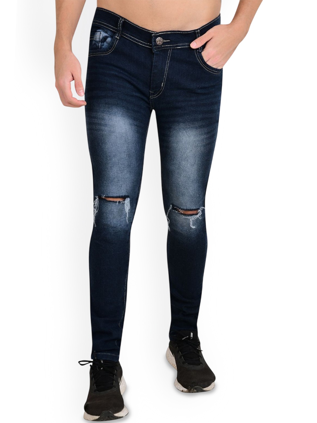

Linaria Men Classic Slim Fit Mid Rise Clean Look Jeans, Blue