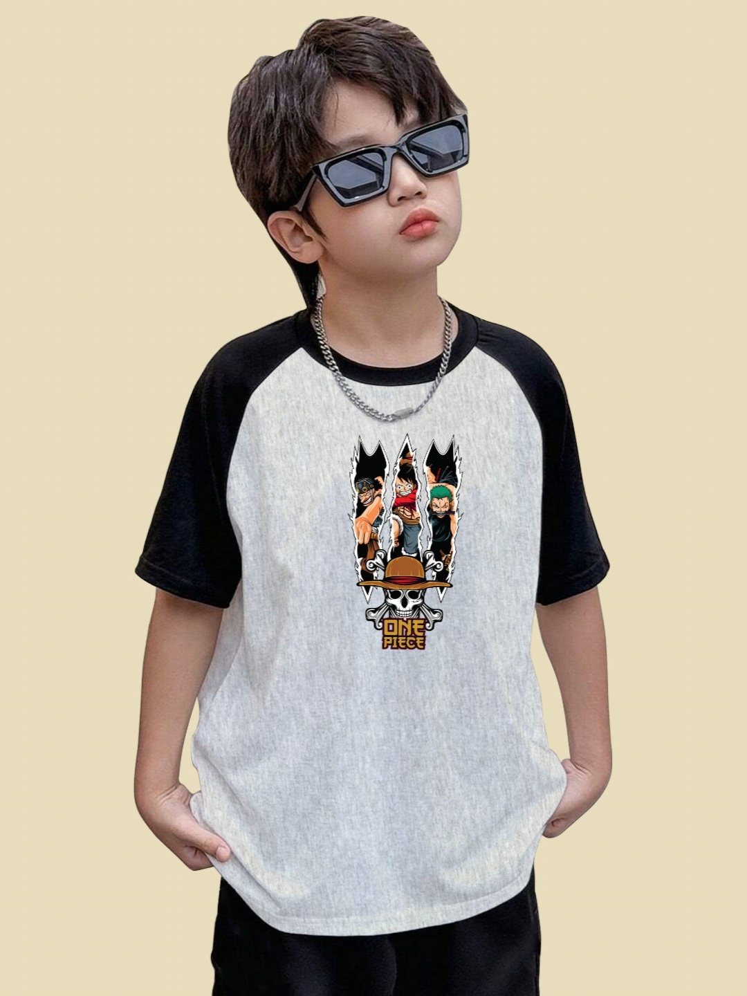 

BAESD Boys Printed T-shirt, Grey