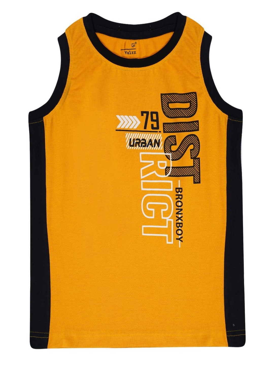 

YALZZ Boys Printed Applique T-shirt, Mustard