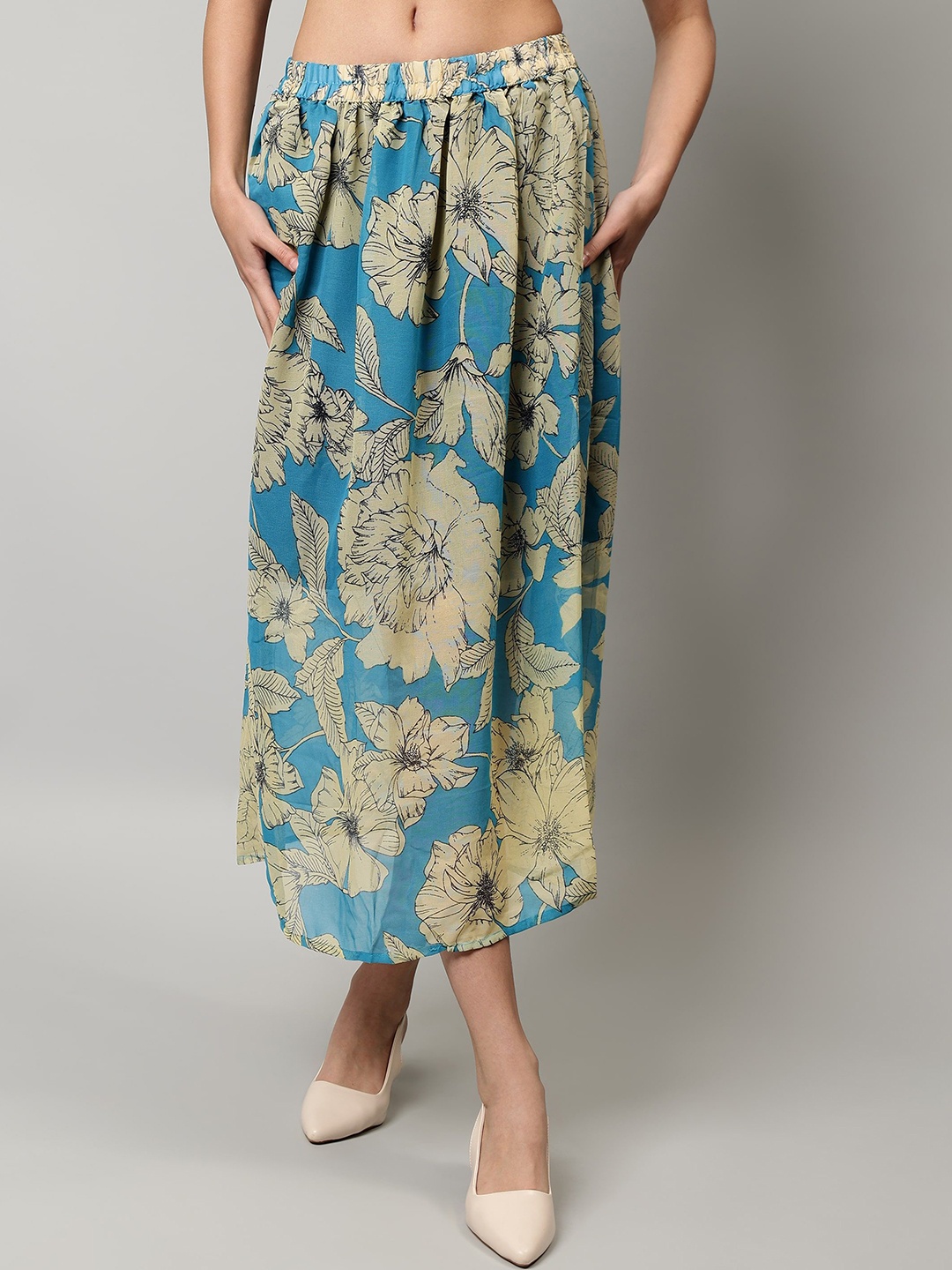 

Cot'N Soft Women Printed A Line Maxi Skirt, Teal