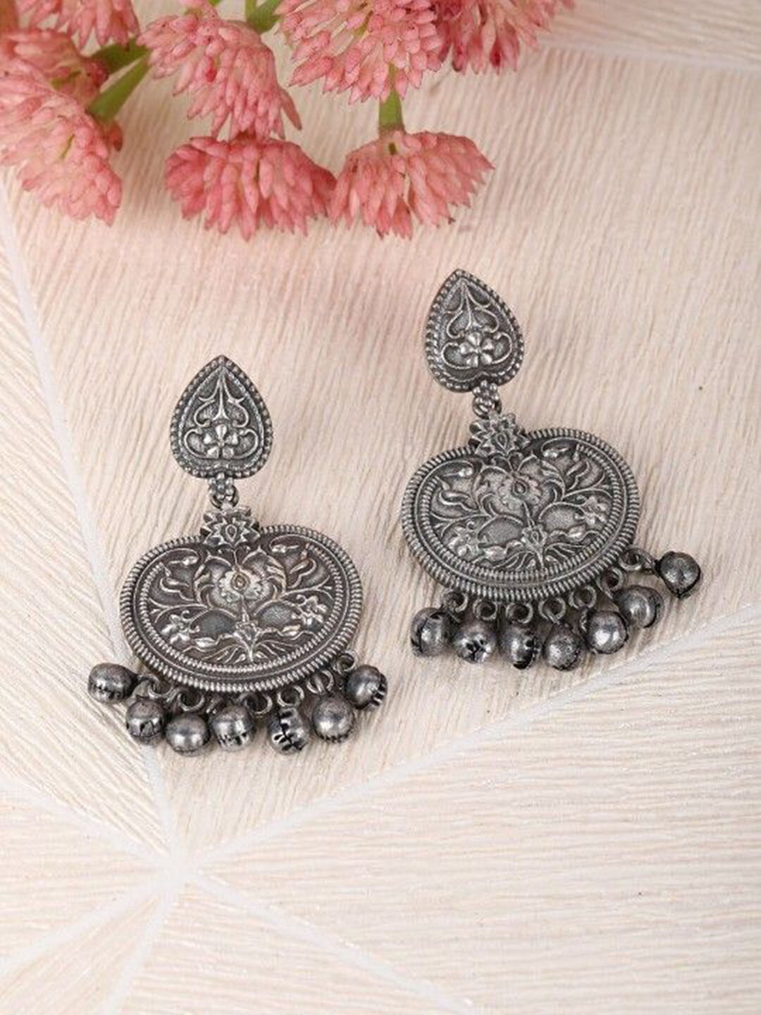 

Anouk Silver-Plated Artificial Beaded Contemporary Drop Earrings