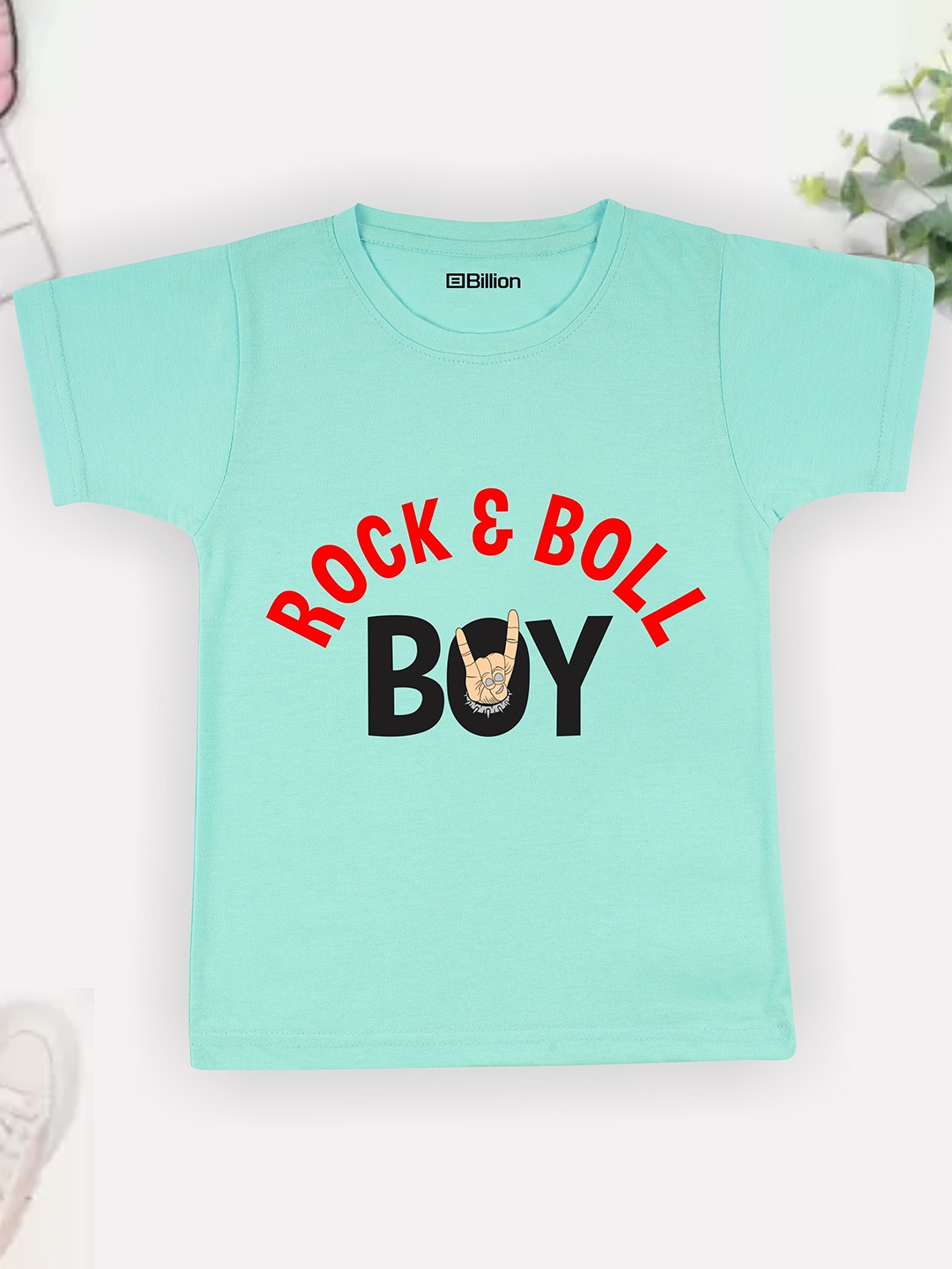 

Billion Boys Printed Bio Finish Applique T-shirt, Turquoise blue