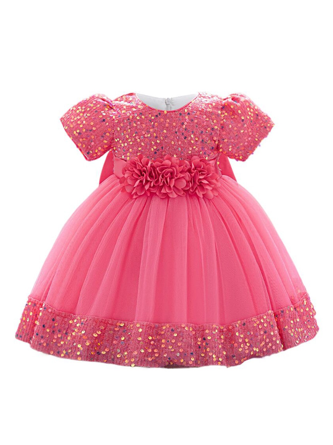 

StyleCast x Revolte Girls Embellished Applique Net Balloon Dress, Rose