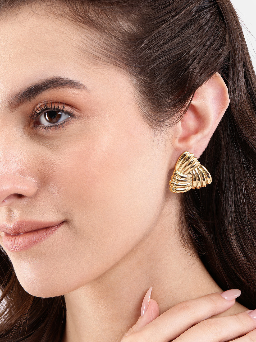 

DressBerry Triangular Shaped Studs, Gold