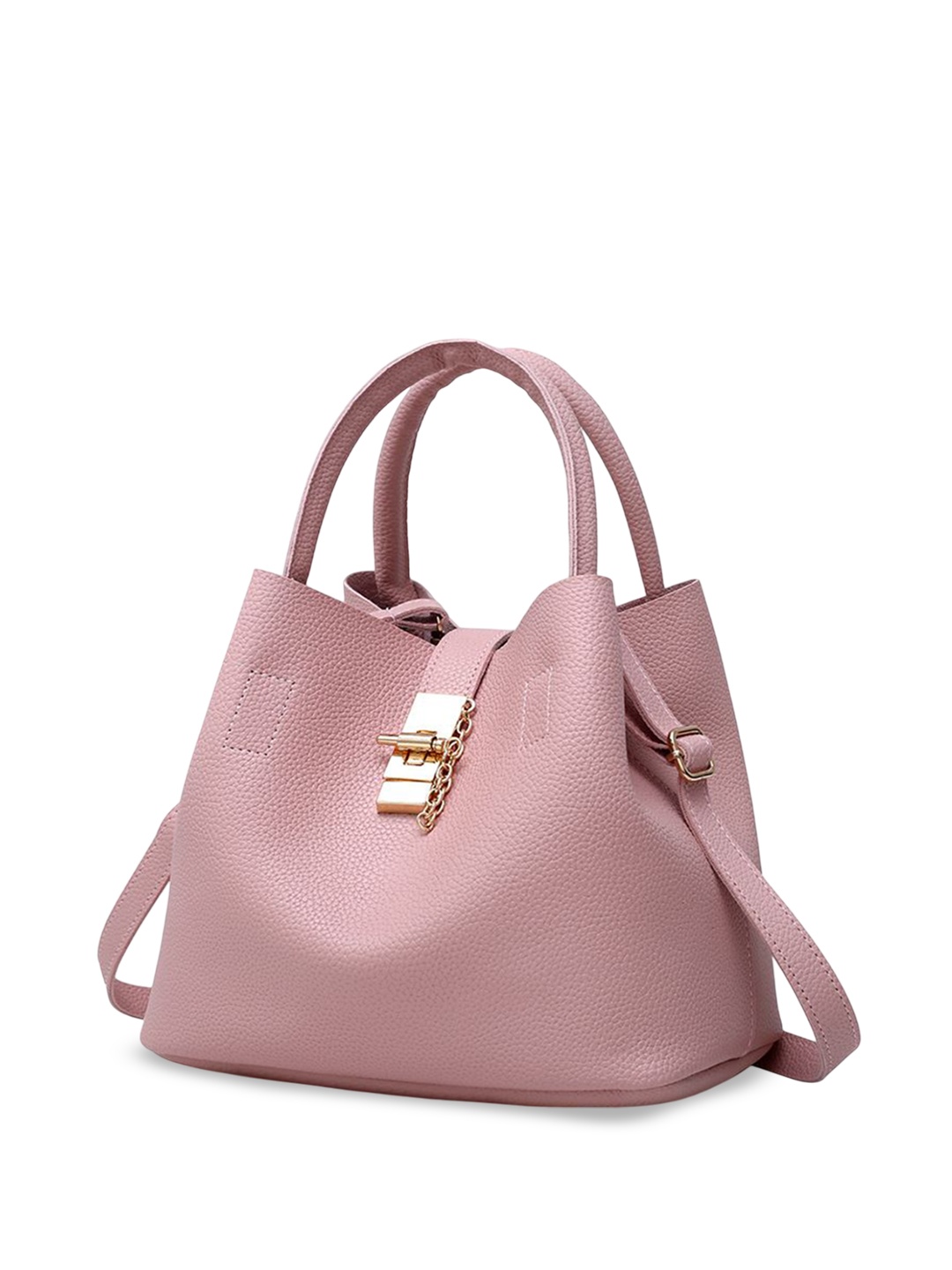 

DressBerry PU Structured Handheld Bag with Bow Detail, Pink