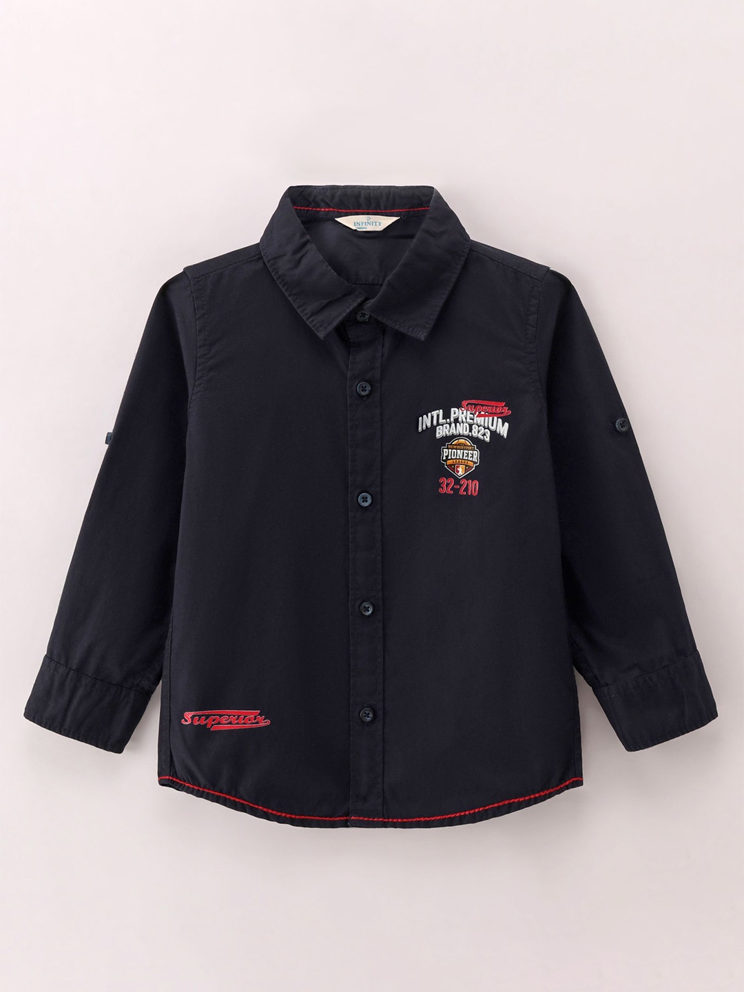 

Infinity Boys Tailored Fit Opaque Casual Shirt, Navy blue