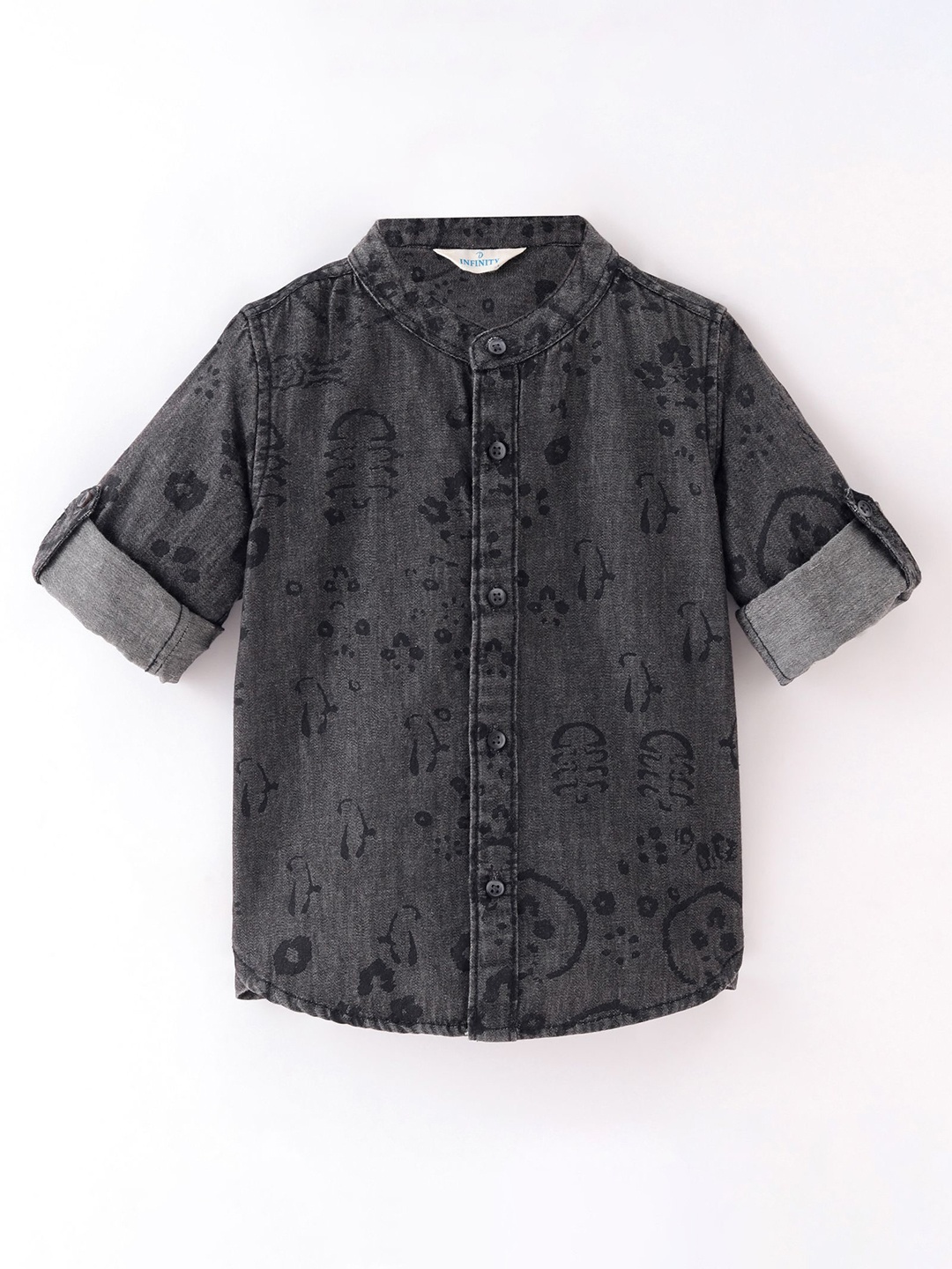 

Infinity Boys Opaque Printed Casual Shirt, Grey