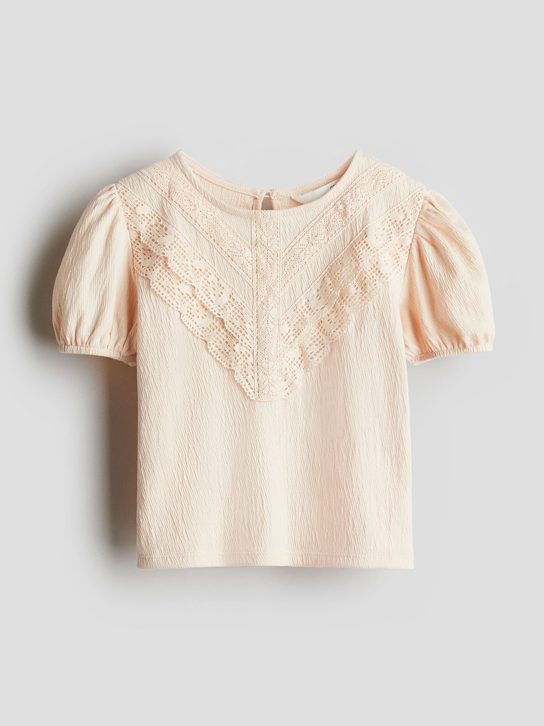 

H&M Girls Lace-Detail Cotton Blouse, Orange