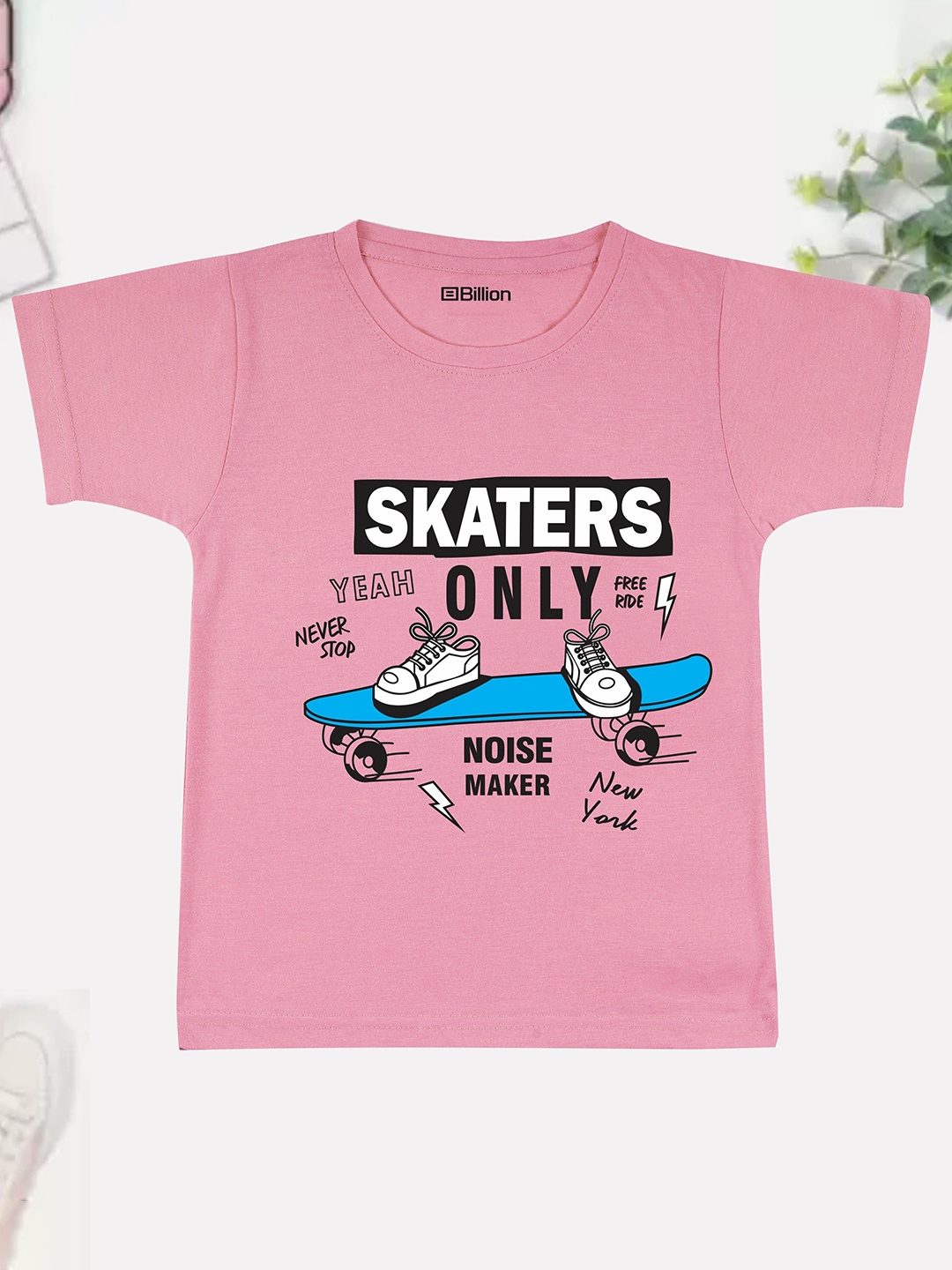 

Billion Boys Printed Bio Finish T-shirt, Pink
