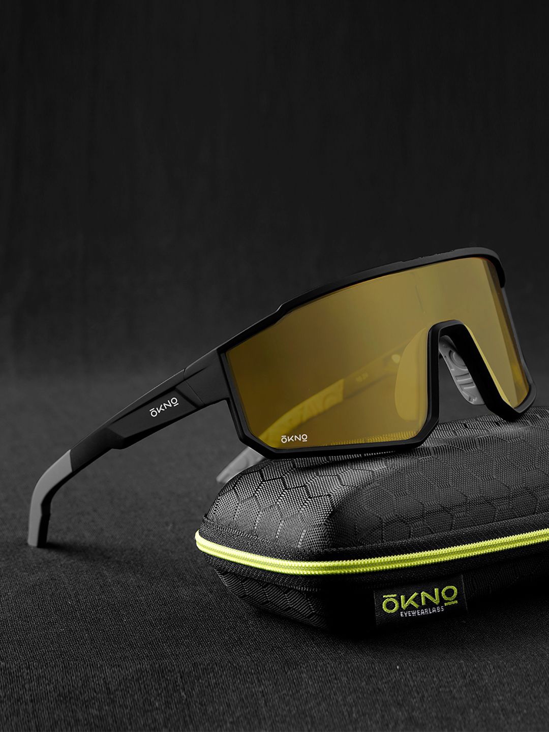 

OKNO Unisex Sports Sunglasses with Polarised and UV Protected Lens, Yellow