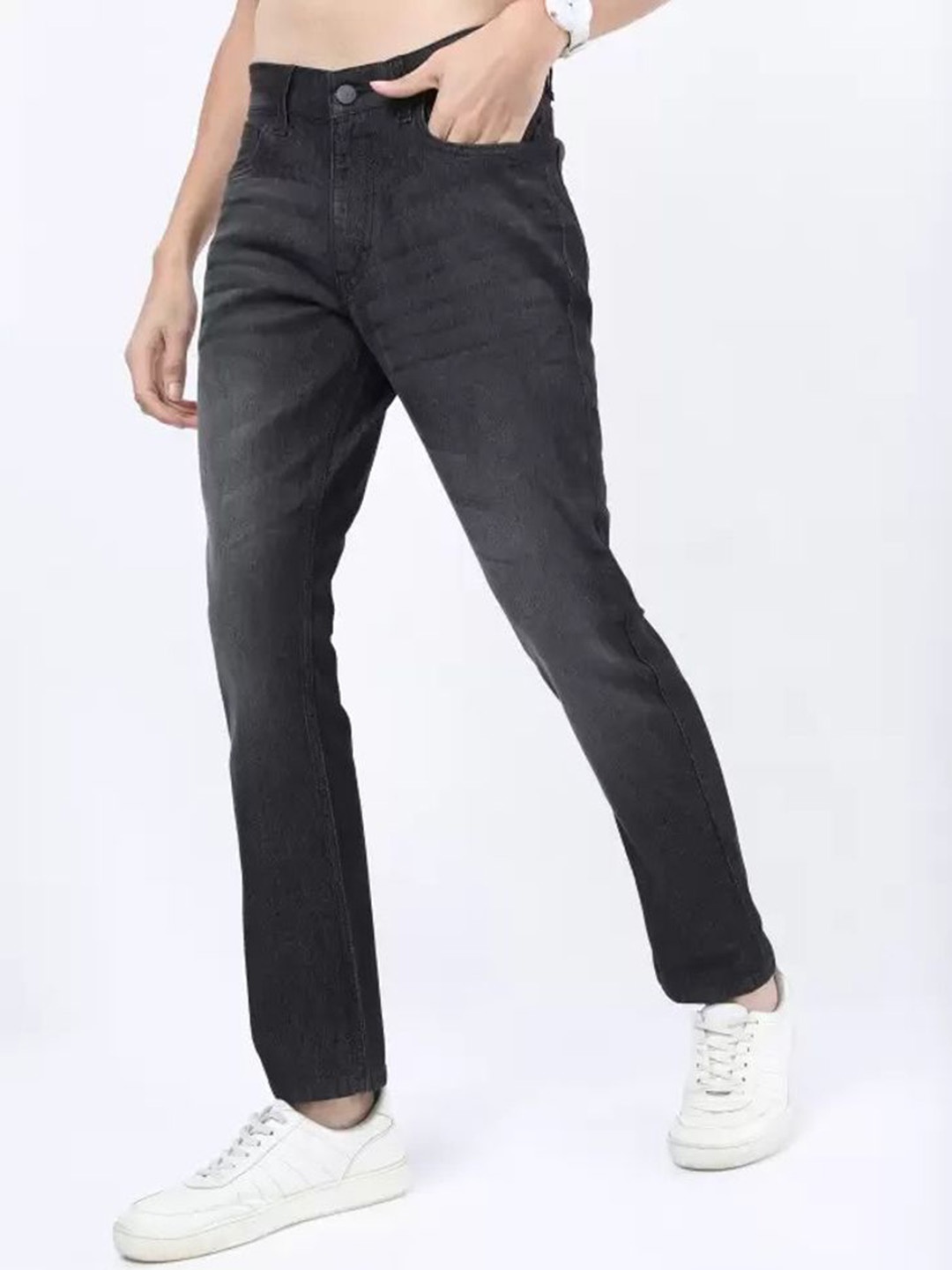 

LINARIA Men Classic Slim Fit Light Fade Clean Look Cotton Jeans, Grey