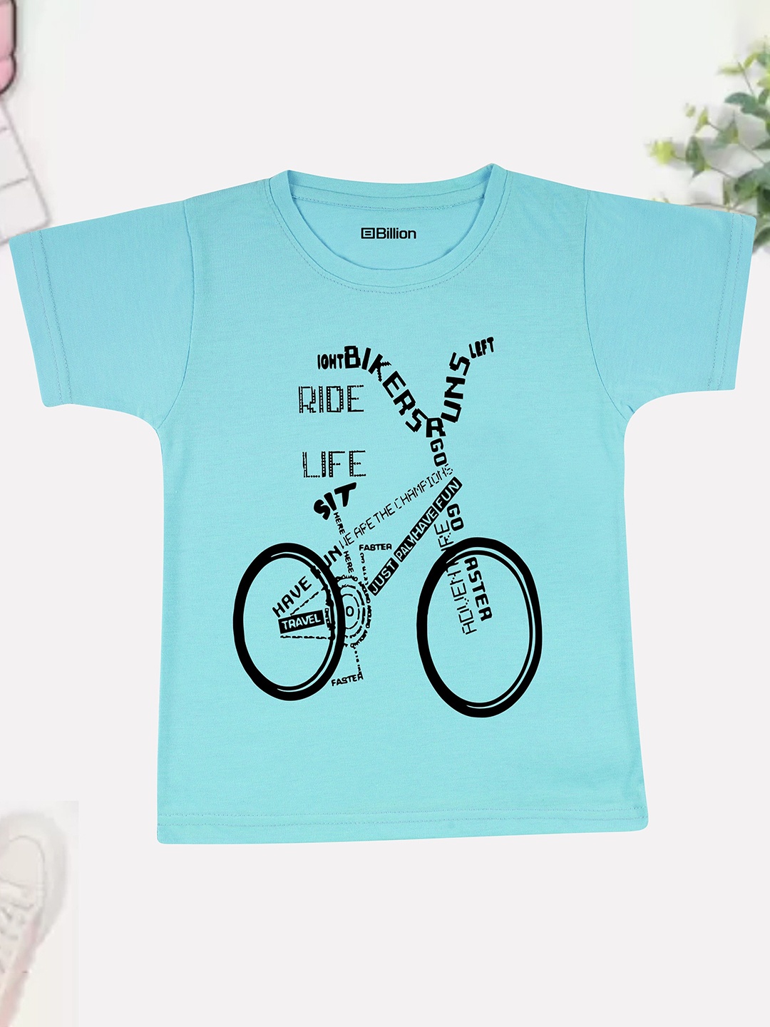 

Billion Boys Printed Bio Finish T-shirt, Turquoise blue