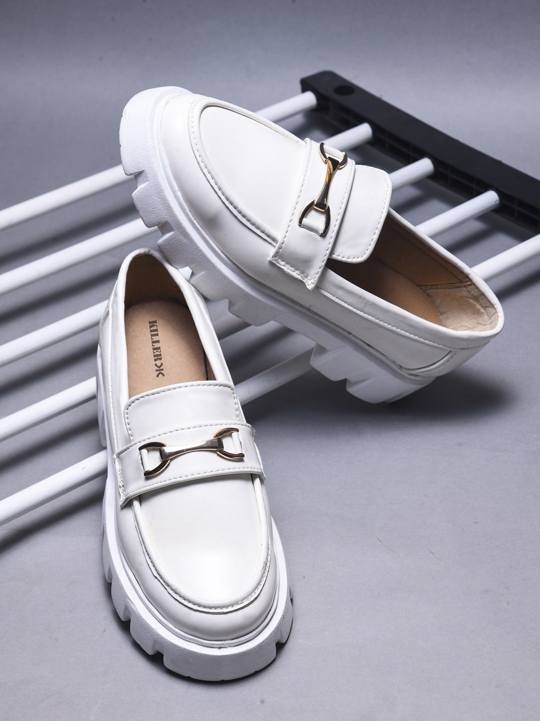 

Killer Women Patent Leather Loafers, Off white