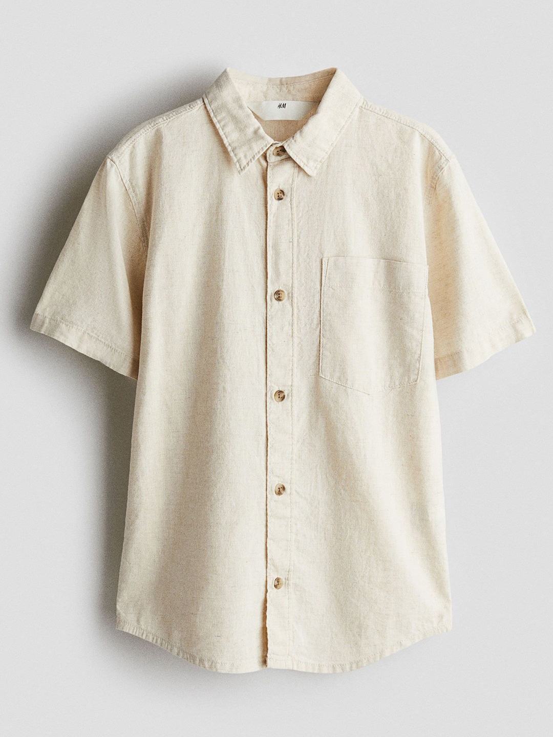 

H&M Linen-Blend Shirt, Beige