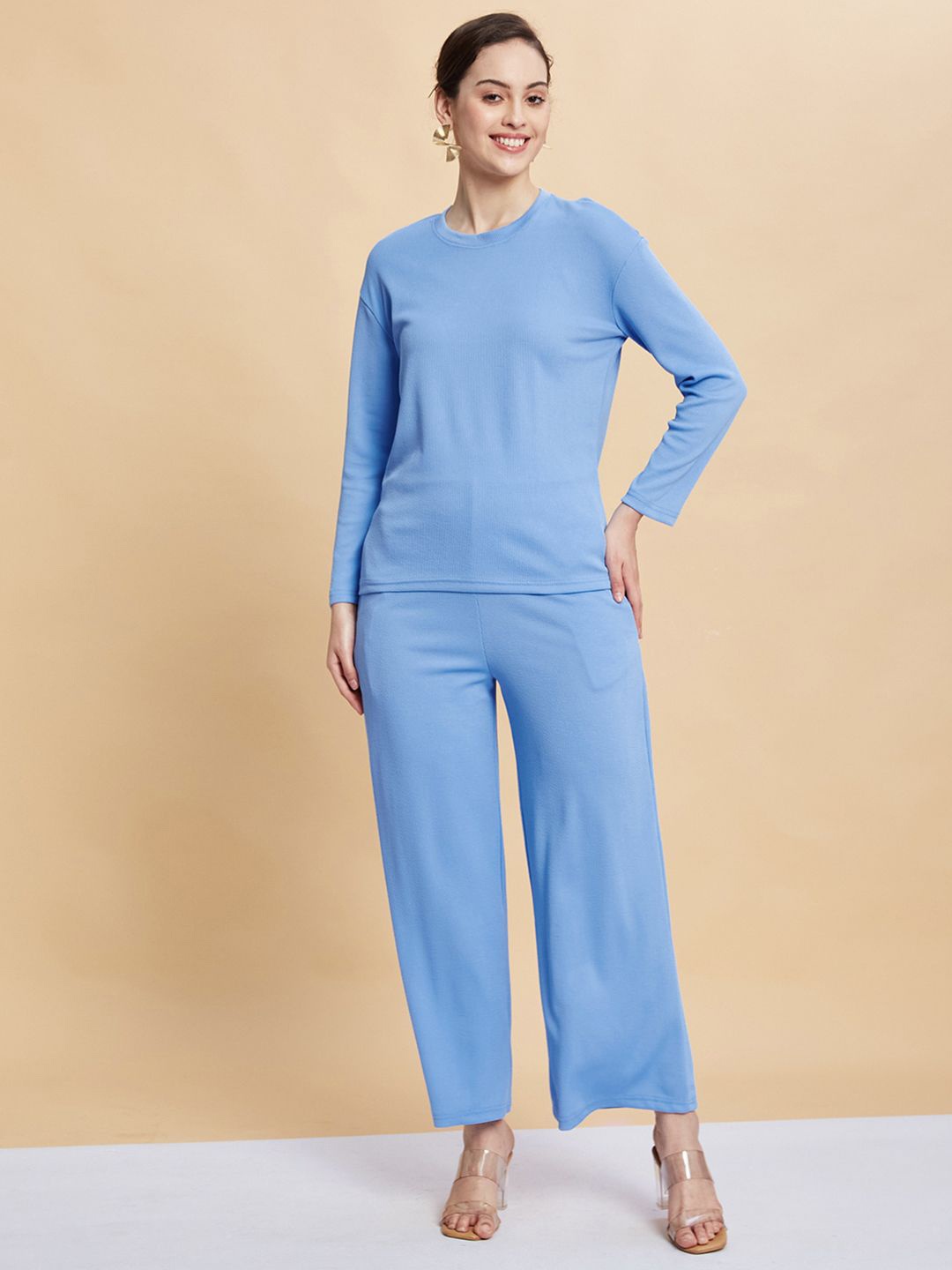 

Selvia Long Sleeves T-Shirt With Trousers, Blue
