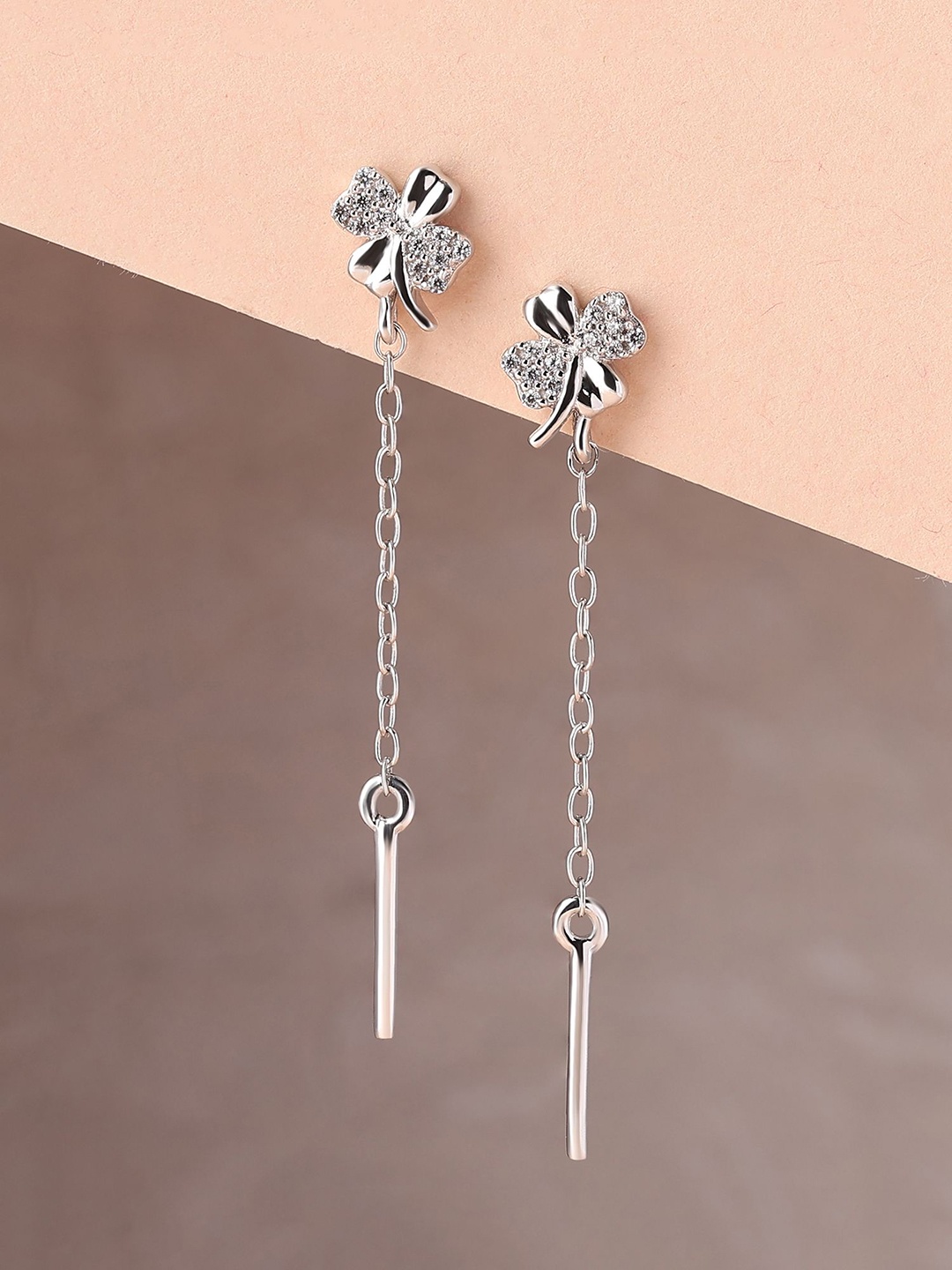 

Ornate Jewels 925 Silver American Diamond Dangle Earring