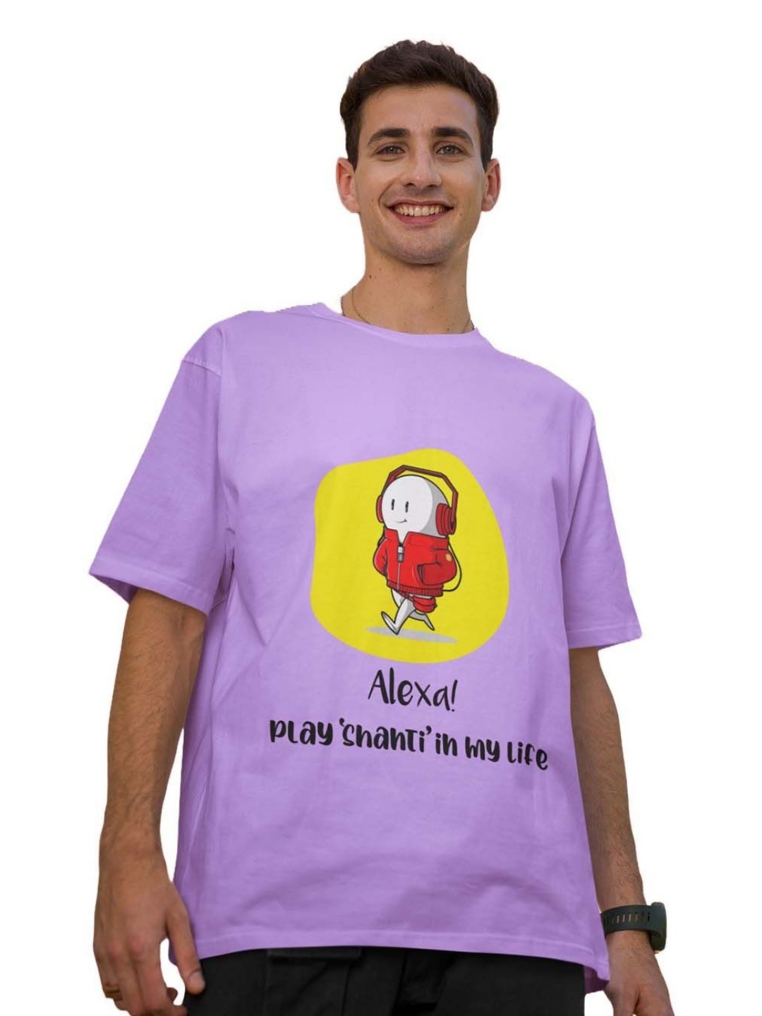 

Letshandcraft Men Printed Ethnic T-shirt, Lavender