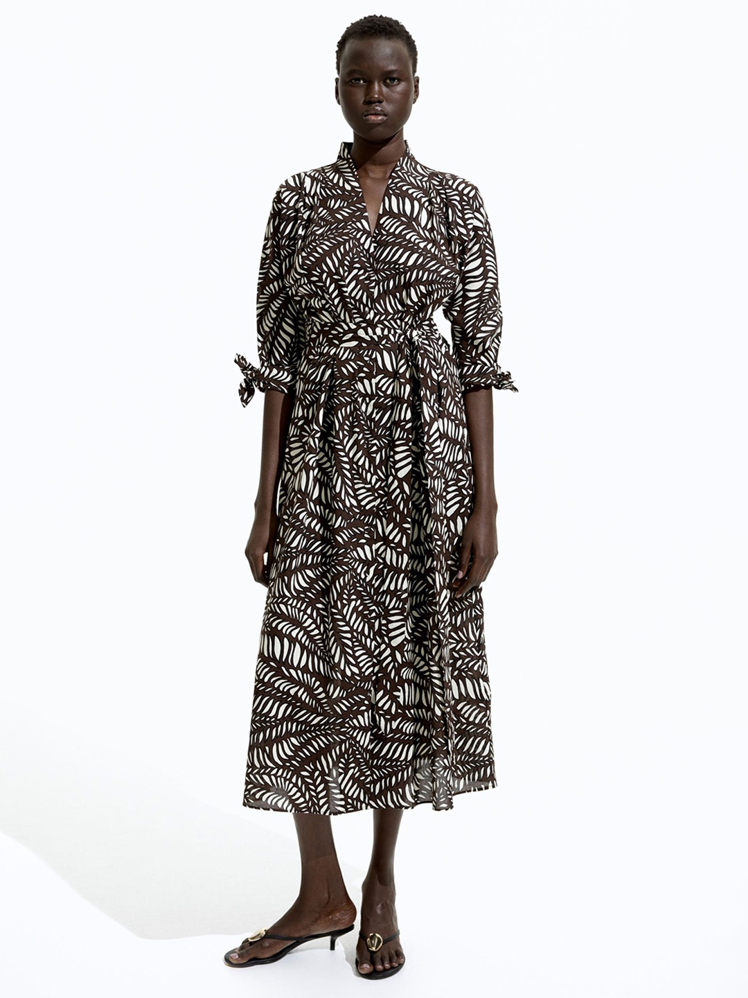 

H&M Tie-Belt Shirt Dress, Brown