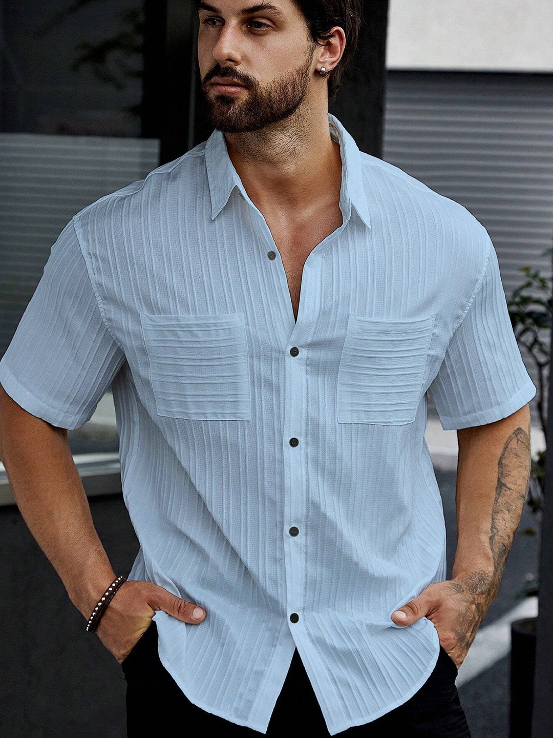 

Metronaut Men Opaque Casual Shirt, Blue