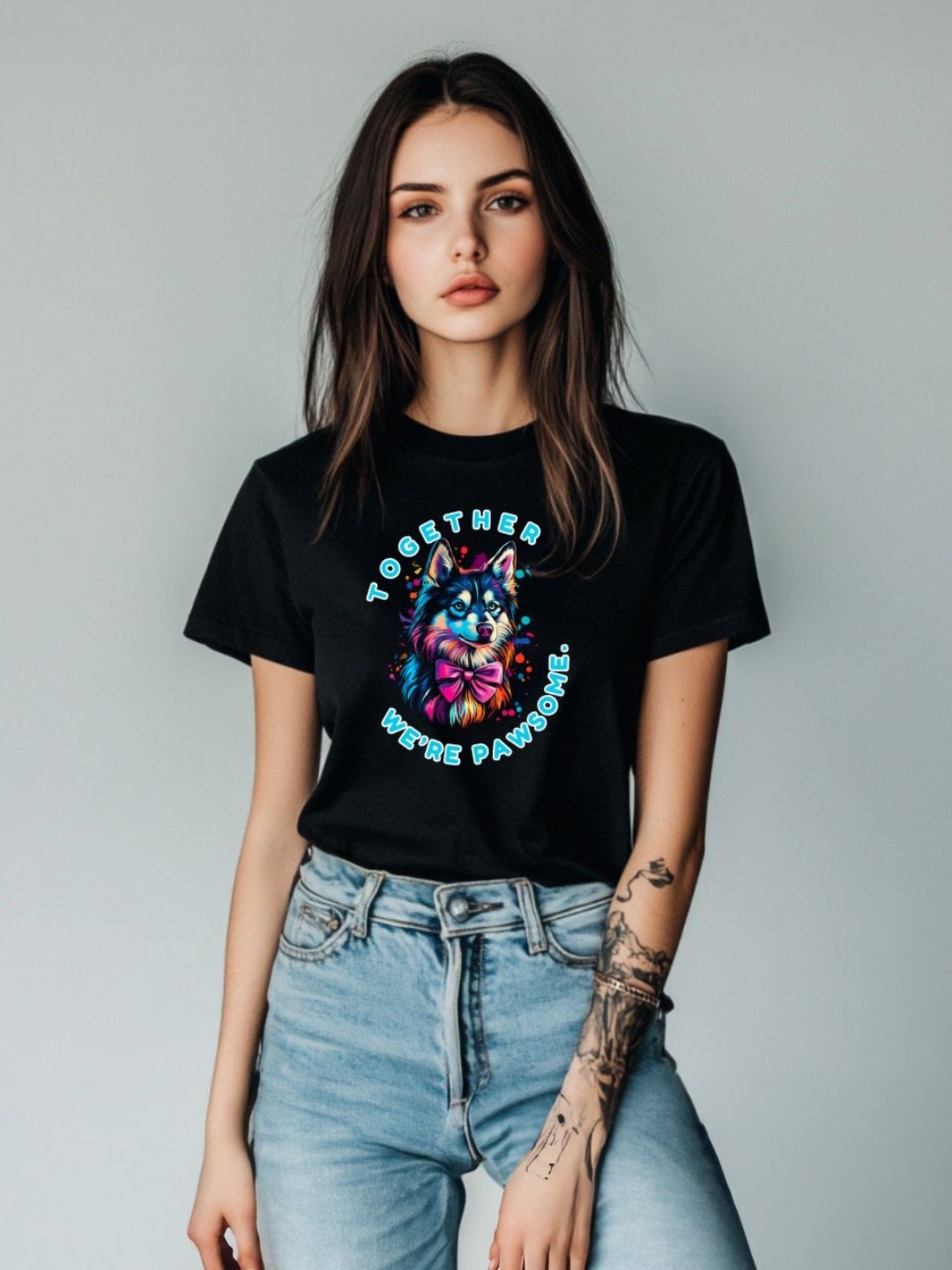 

Storeily Women Printed T-shirt, Black