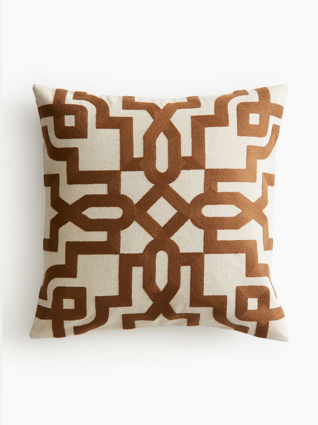 

H&M Brown Patterned Cushion Cover
