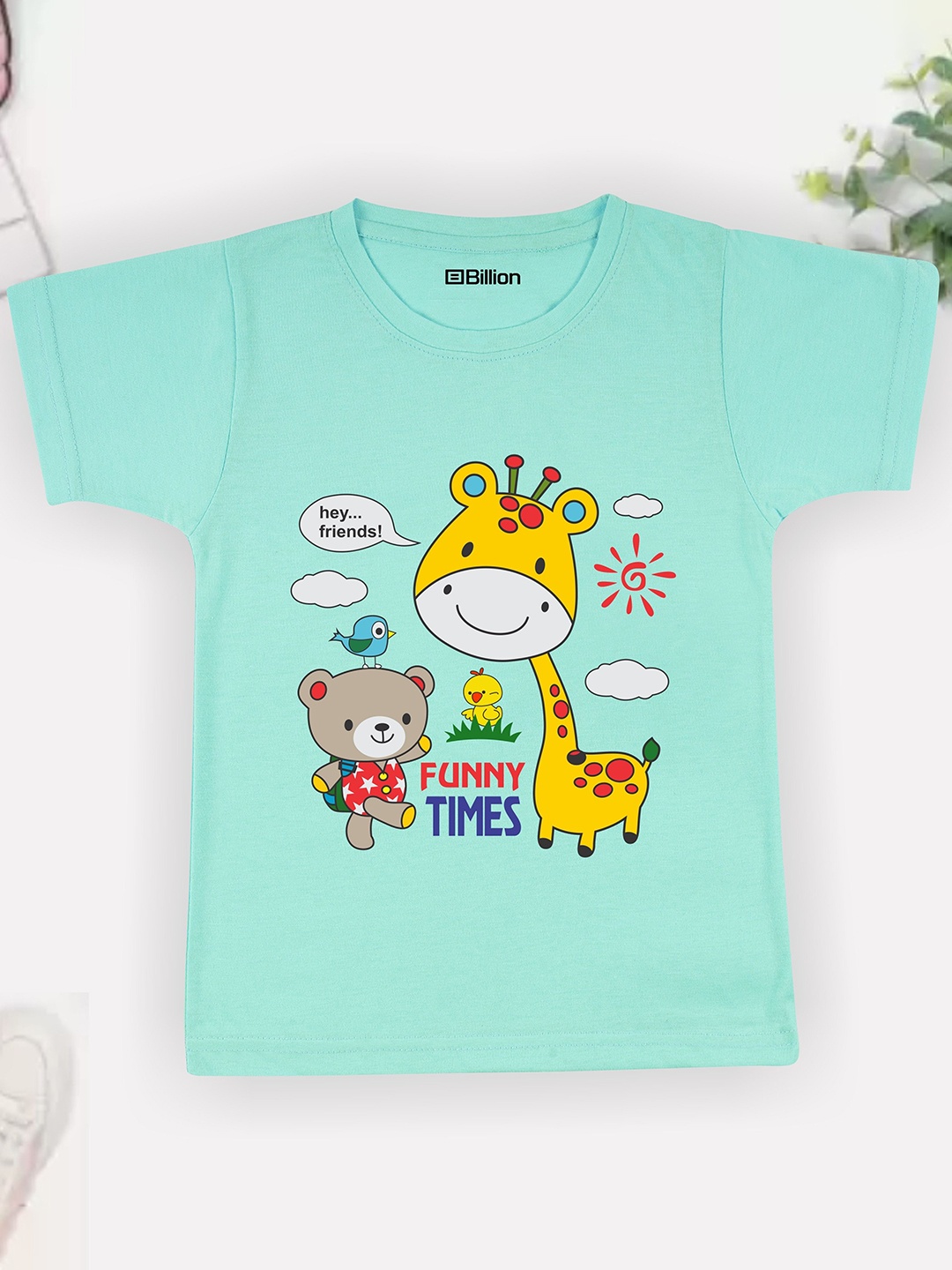 

Billion Boys Printed Bio Finish Applique T-shirt, Turquoise blue