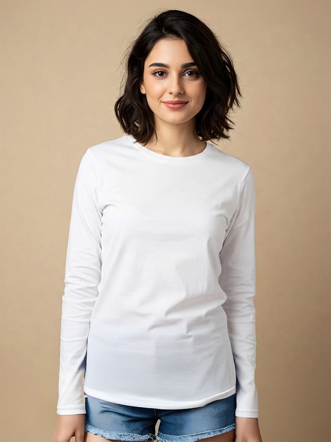

JUNEBERRY Women Raw Edge T-shirt, White