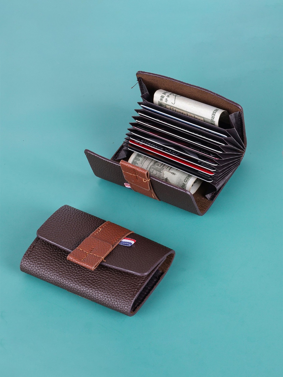 

SZN Unisex Leather Two Fold Wallet, Brown