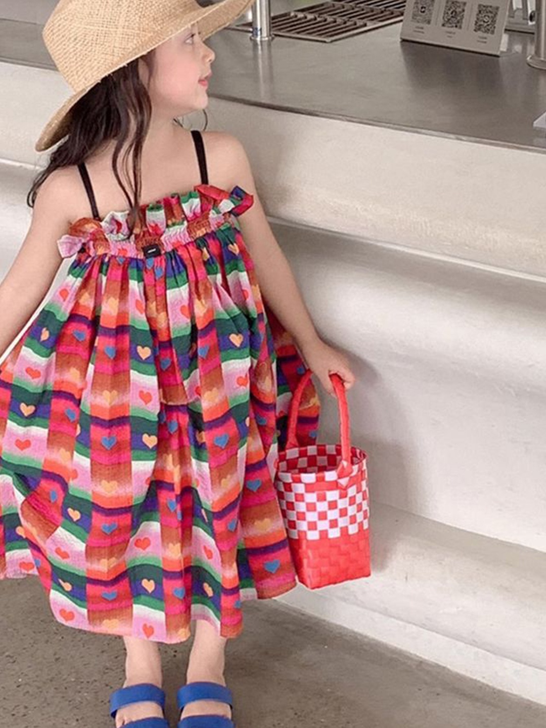 

StyleCast x Revolte Girls Printed A-Line Midi Dress, Red