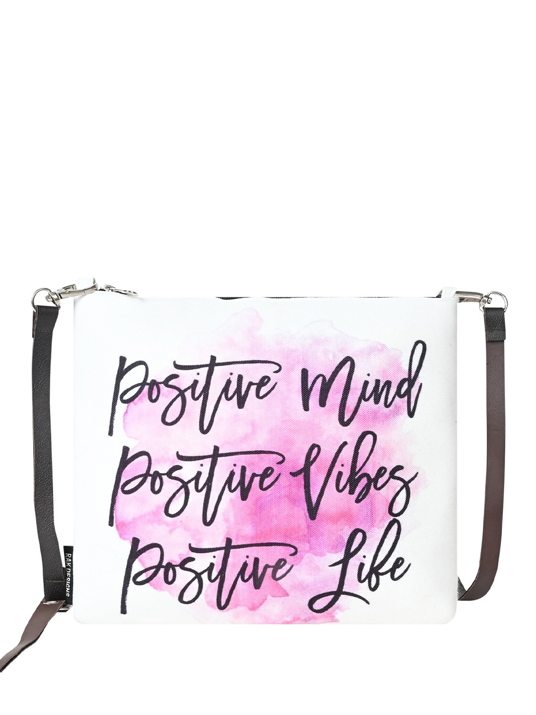 

RAK DESIGNS Printed Crossbody Sling Bag, White
