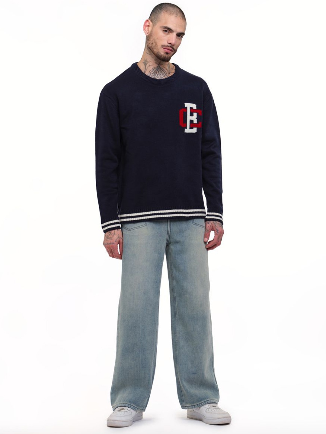 

Bonkers Corner Men Varsity Crewneck Sweatshirt, Navy blue